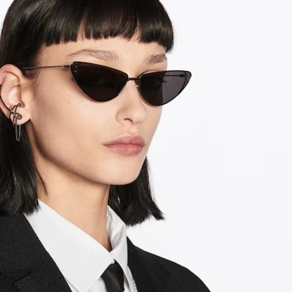 NEW Dior MISSDIOR B1U H4B0 Gunmetal Blue Unisex Metal Cat Eye Sunglasses main image 4